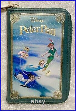 NWT Loungefly Peter Pan Classic Book Crossbody Backpack with Wallet Disney