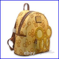 New 2022 Disney Parks Mickey Pretzel Backpack by Loungefly NWT