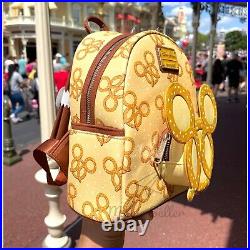 New 2022 Disney Parks Mickey Pretzel Backpack by Loungefly NWT