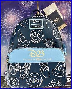 New Disney D23 Expo Gold Member Loungefly Exclusive Mini Backpack NWT