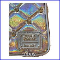 New Loungefly STAR WARS Empire 40th Anniversary Hoth Iridescent Quilted Backpack