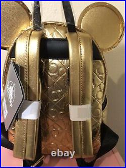 New Walt Disney World 50th Anniversary Loungefly Backpack Genuine Gold Sold Out