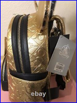 New Walt Disney World 50th Anniversary Loungefly Backpack Genuine Gold Sold Out