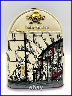 RARE Disney Park Pirates of the Caribbean Loungefly Mini Backpack Jail Scene NEW