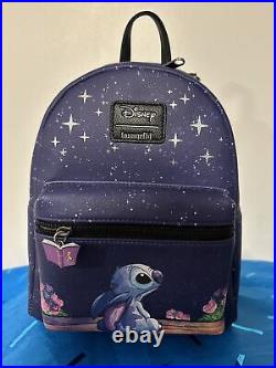 RARE! -Loungefly Disney Lilo & Stitch/Stitch Starry Night Mini Backpack-NWT