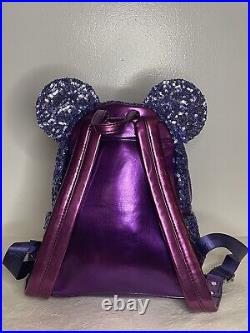 READ Disney Parks Loungefly Backpack/Wallet/Ears Purple Potion Sequin HTF