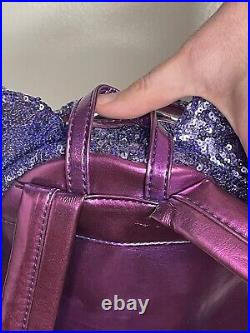 READ Disney Parks Loungefly Backpack/Wallet/Ears Purple Potion Sequin HTF