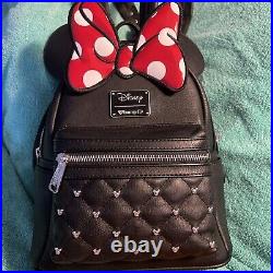 Vintage Disney Minnie Mouse Mini Backpack Loungefly 11 Tall X 9 Wide