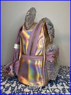 WDW 50th Anniversary EARidescent Pink Sequin Loungefly Mini Backpack Disney NWT