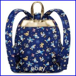 Walt Disney World 50th Anniversary Blue Loungefly Mini Backpack